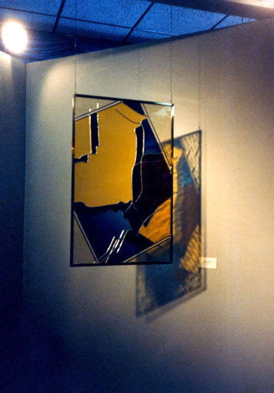 Fragile art 1983 Stained glass panel Photo.