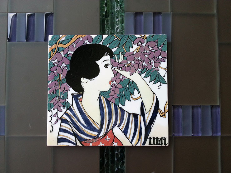 竹久夢二　黒船屋、花ひらく、秋、他　エナメル絵付けワークショップ