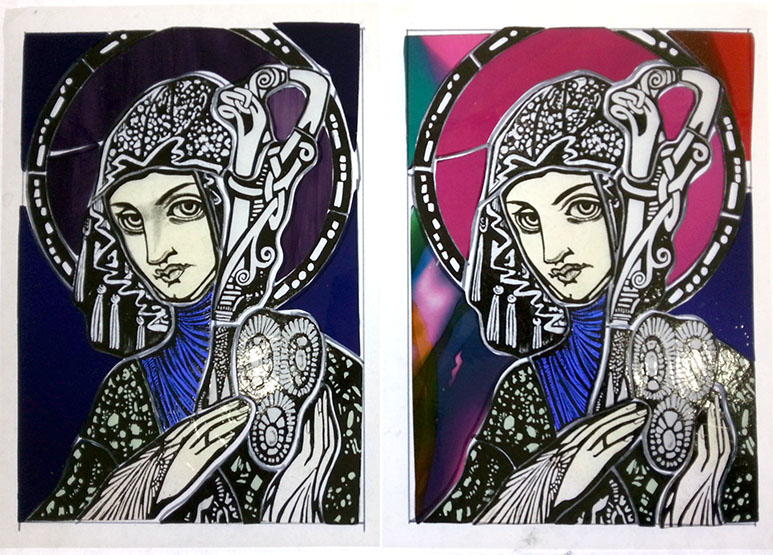 ワンダーらんど２０１４・絵付けのステンドグラス　Harry Clarke 習作