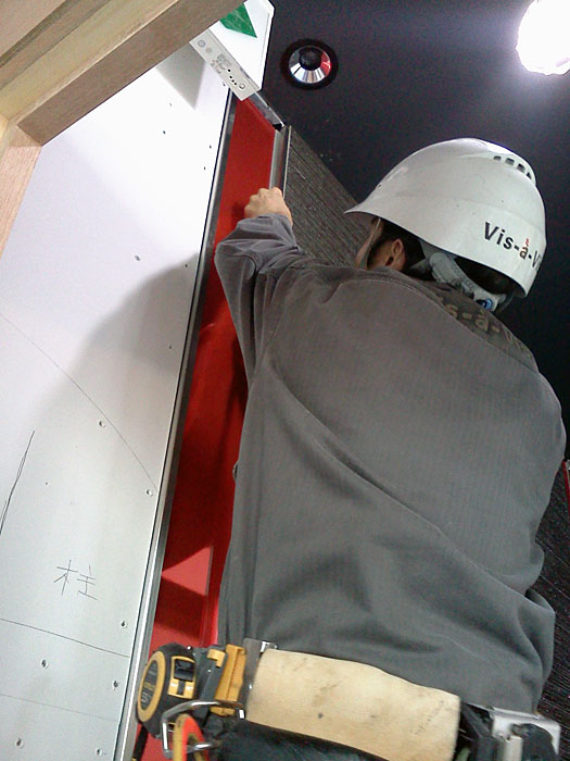 JPタワー積層ガラス取付工事2日目