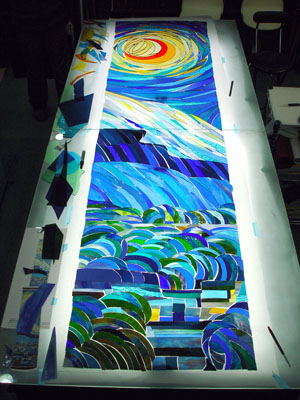 Gogh 糸杉・ステンドグラス Making