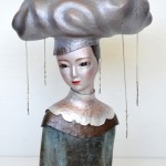 雨に想ふ：Feeling You in the Rain　2012　銅、銀、ステンレス、ガラス、金属箔粉　W225 × D130 × H330 mm　(C)Maya’s　鍛金・ガラス造形作家　若林　真耶