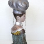 雨に想ふ：Feeling You in the Rain　2012　銅、銀、ステンレス、ガラス、金属箔粉　W225 × D130 × H330 mm　(C)Maya’s　鍛金・ガラス造形作家　若林　真耶