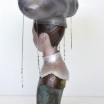 雨に想ふ：Feeling You in the Rain　2012　銅、銀、ステンレス、ガラス、金属箔粉　W225 × D130 × H330 mm　(C)Maya’s　鍛金・ガラス造形作家　若林　真耶