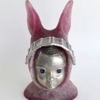 Rabbit・スマイル Smiley　Rabbit 2015 ガラス、錫 glass, tin W110 × D85× H165 mm Maya’s 鍛金・ガラス造形作家　若林　真耶 Metal & Glass Artist Maya Wakabayashi