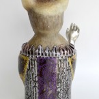 招き猫・おませ Manekineko 2015 ガラス、銅、錫、金属箔粉 glass, copper, tin, metal foil, metal powder W160 × D135 × H300 mm Maya’s 鍛金・ガラス造形作家　若林　真耶 Metal & Glass Artist Maya Wakabayashi