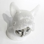 French Bulldog・おすまし French Bulldog 2015 ガラス、錫 glass, tin W110 × D80 × H110 mm Maya’s 鍛金・ガラス造形作家　若林　真耶 Metal & Glass Artist Maya Wakabayashi