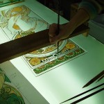 Mucha・桜草　ステンドグラス・エナメル絵付け　フリースタイルWorkshop-006