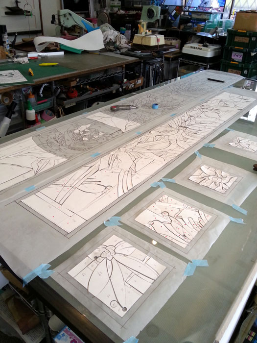 アルカディア・町田　Making　ステンドグラスのガラスカット型紙作り