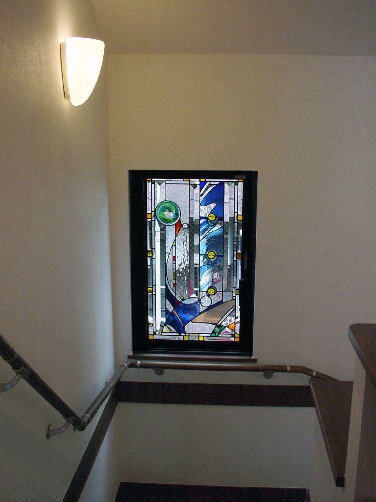 菅野邸・階段室のステンドグラス